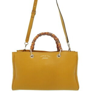 Gucci Annivery Flora Flower Bamboo Shopper Tote Bag